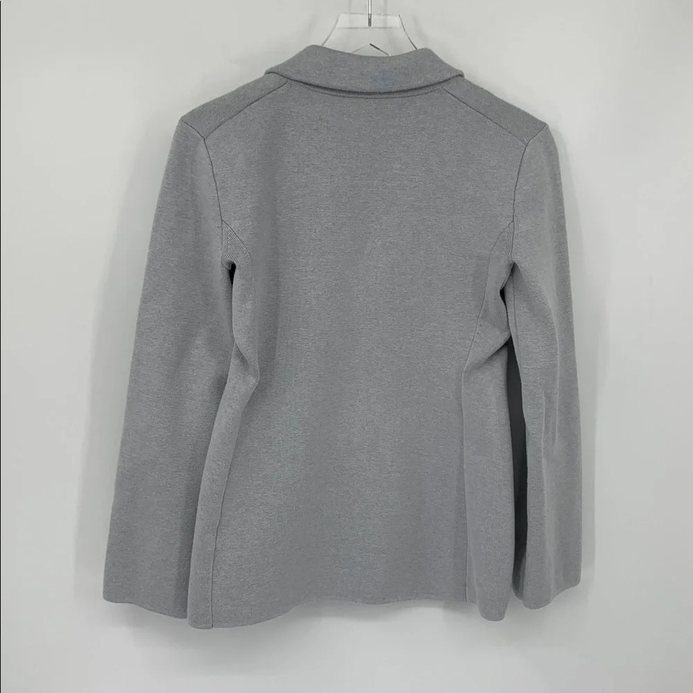 J Crew waisted sweater jacket blazer gray knit stretch pocket cardigan Small